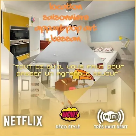 Pop-art Proche Autoroute, Plages Et Attractions, Wifi - Tv, Déco Stylée, Calme Appartement